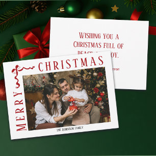 Frohe Weihnachten Rote Schleife Foto Familienname