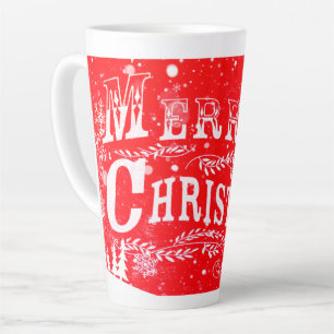 Frohe Weihnachten Rote Schneeflocke Milchtasse