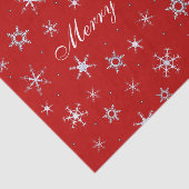 Frohe Weihnachten Rote Schneeflocken Seidenpapier (Ausschnitt)