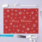 Frohe Weihnachten Rote Schneeflocken Seidenpapier (Handwerk)