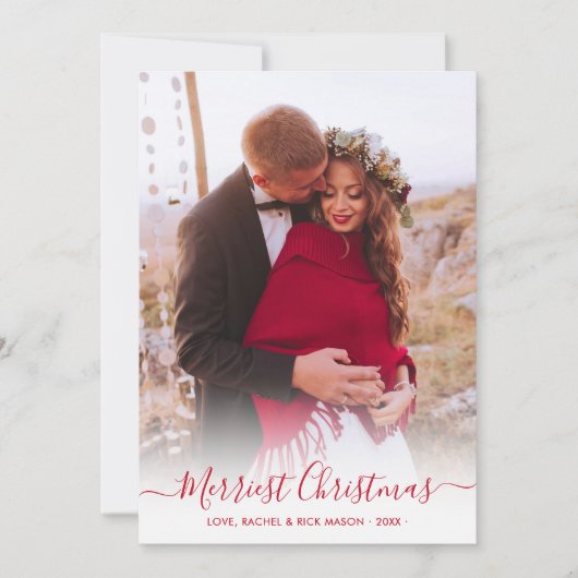 Frohe Weihnachten Rote Schrift Ein Foto Weihnachte (Vorderseite)