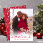 Frohe Weihnachten Rote Schrift Ein Foto Weihnachte