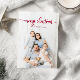 Frohe Weihnachten Rote Schrift Einzigartiges Foto Einladung