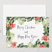 Frohe Weihnachten Rote Stechpalme Moderne Schrift (Vorne/Hinten)