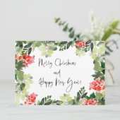 Frohe Weihnachten Rote Stechpalme Moderne Schrift (Stehend Vorderseite)