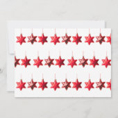 Frohe Weihnachten Rote Sterne mit Text-Flachkarte (Rückseite)