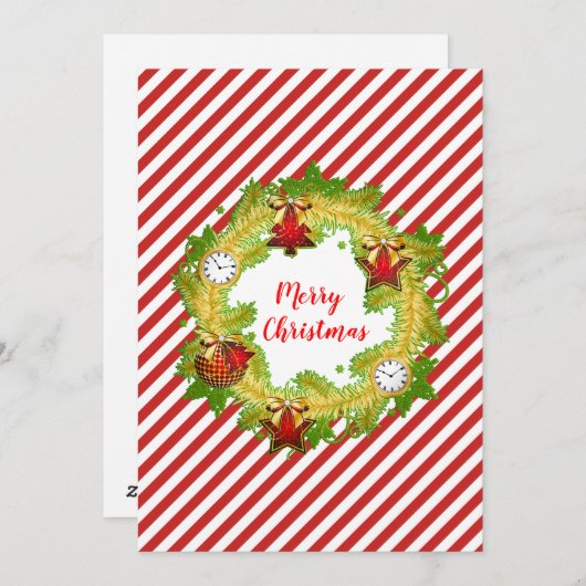 Frohe Weihnachten Rote Streifen (Vorne/Hinten)