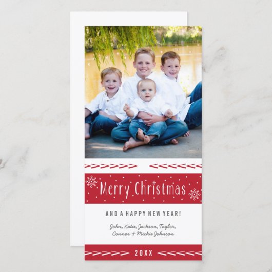 Frohe Weihnachten Rote Streifen (Vorne/Hinten)