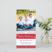 Frohe Weihnachten Rote Streifen (Stehend Vorderseite)