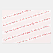 Frohe Weihnachten Rote Streifen & Soft Pink Geschenkpapier Set (Vorderseite 2)
