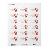 Frohe Weihnachten | Rote Typografie Adressaufkleber (Vorne)