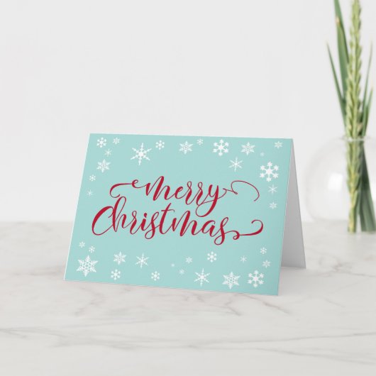 Frohe Weihnachten Rote Typografie auf Robins Ei Bl (Vorderseite)