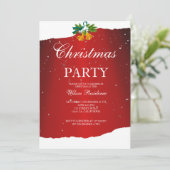 Frohe Weihnachten | Rote Typografie Einladung (Stehend Vorderseite)