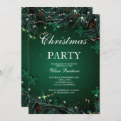 Frohe Weihnachten | Rote Typografie Einladung (Vorne/Hinten)