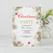 Frohe Weihnachten | Rote Typografie Einladung (Stehend Vorderseite)