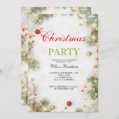 Frohe Weihnachten | Rote Typografie Einladung (Vorne/Hinten)