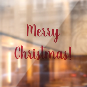 Frohe Weihnachten Rote Typografie Festival Fensteraufkleber