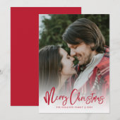 Frohe Weihnachten Rote Typografie Foto (Vorne/Hinten)