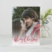 Frohe Weihnachten Rote Typografie Foto (Stehend Vorderseite)