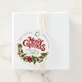 Frohe Weihnachten | Rote Typografie Geschenkanhänger (Beispiel)