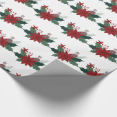 Frohe Weihnachten | Rote Typografie Geschenkpapier (Ecke)