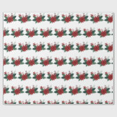 Frohe Weihnachten | Rote Typografie Geschenkpapier (Flach)