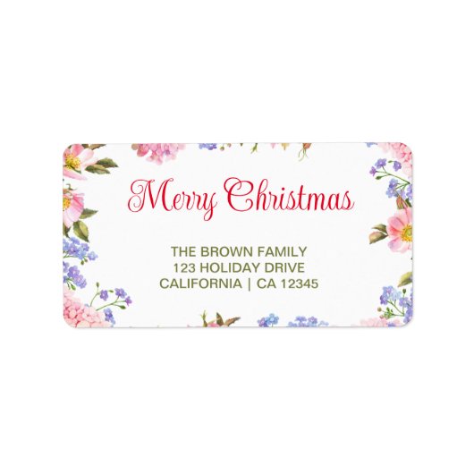 Frohe Weihnachten | Rote Typografie Rücksendeadres Adressaufkleber (Vorne)