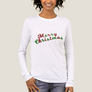 Frohe Weihnachten, rote und grüne Feiertagsschrift Tri-Blend Shirt
