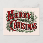 Frohe Weihnachten - Rote und grüne Postkarte (Vorderseite)