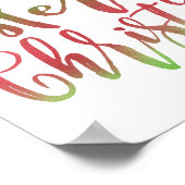 Frohe Weihnachten Rote und Grüne Schriftzeichen Poster (Ecke)