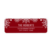 Frohe Weihnachten | Rote und weiße Schneeflocken (Vorne)