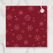 Frohe Weihnachten | Rote und weiße Schneeflocken - Geschenkanhänger (Rückseite)