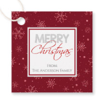 Frohe Weihnachten | Rote und weiße Schneeflocken -