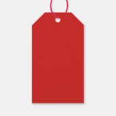 Frohe Weihnachten. Rote und weiße Skripte Geschenkanhänger (Rückseite)