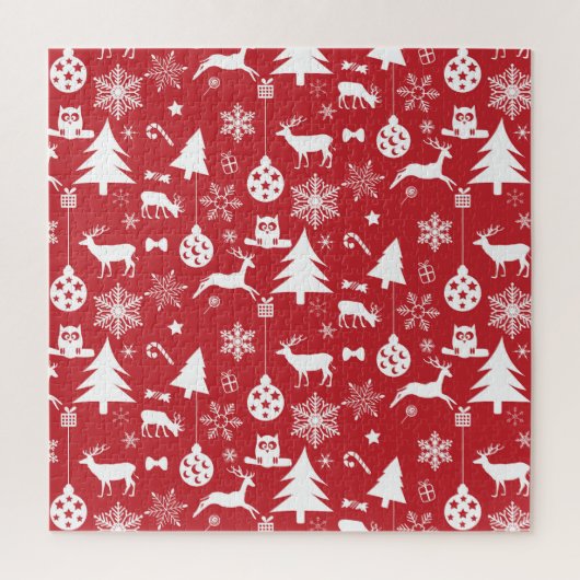 Frohe Weihnachten: Rote Vintage-Kollektion Puzzle (Vertikal)