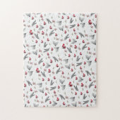Frohe Weihnachten Rote Vögel Bogen  Puzzle (Vertikal)