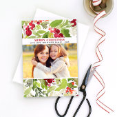 Frohe Weihnachten Rote Wasserfarbe Grün Foto