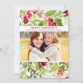 Frohe Weihnachten Rote Wasserfarbe Grün Foto (Vorderseite)