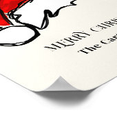 Frohe Weihnachten Rote Weihnachtsmannmütze Familie Poster (Ecke)