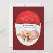 Frohe Weihnachten Rote Weihnachtsmannmütze Foto Sc (Vorderseite)