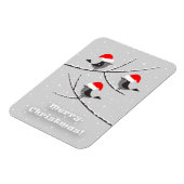 Frohe Weihnachten Rote Weihnachtsmannmütze Vögel Magnet (Linke Seite)