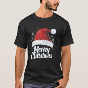 Frohe Weihnachten Rote Weihnachtsmannmütze Xmas Fa T-Shirt