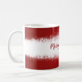 Frohe Weihnachten Rote weiße Schneeflocken Kaffeetasse (Links)