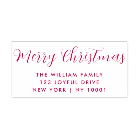 Frohe Weihnachten Rote weiße Typografie Permastempel (Design)