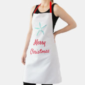 Frohe Weihnachten Roter Aquamariner Blauer Starfis Schürze (InSitu)