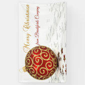 Frohe Weihnachten, Roter Ball, Sterne Banner (Vertikal)