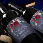 Frohe Weihnachten Roter Blumenstrauß Stallname Weinetikett