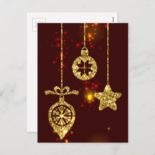 Frohe Weihnachten Roter Feiertag Glitzer Sparkling (Vorne/Hinten)