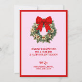 Frohe Weihnachten Roter Gingham-Bogen (Rückseite)