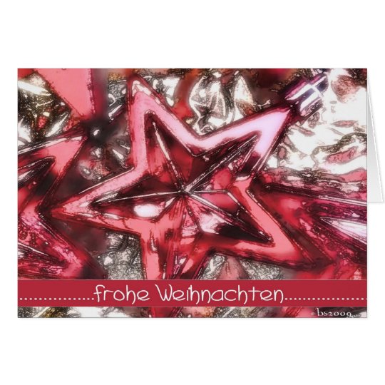 Frohe Weihnachten, roter glänzender Stern Karte